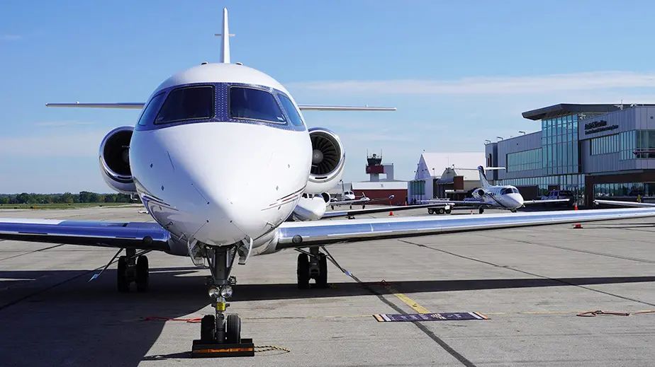 plane on the tarmac at the ohio state university airport